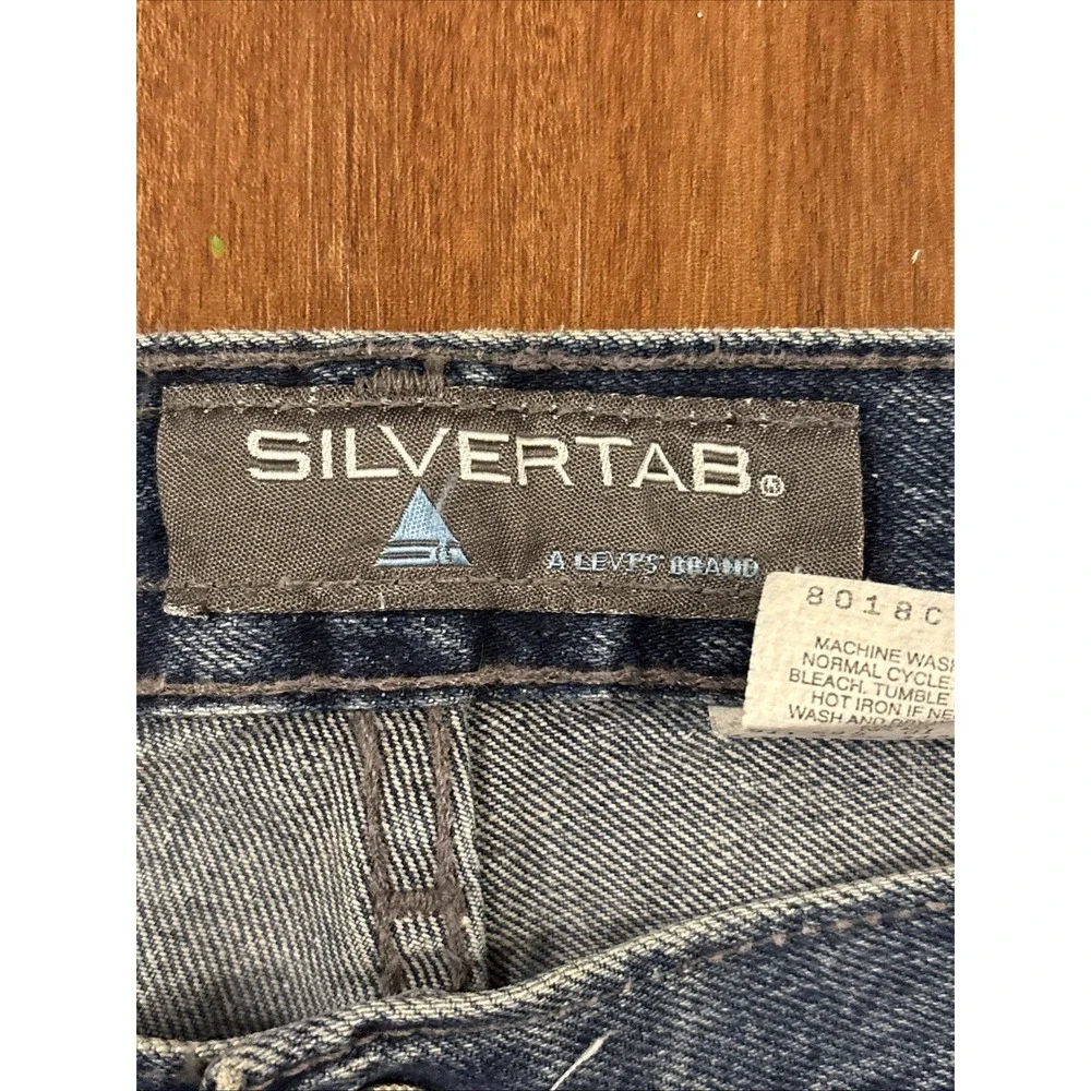 Vintage Levi's Silvertab Loose Fit Baggy Blue Denim Jeans 36x32 Made In USA
